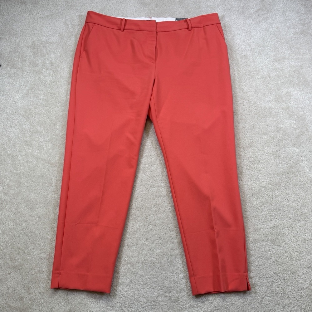 NWOT TALBOTS Hampshire Ankle Pant Women's 18W Melon Stretch Flat Front